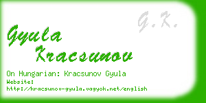 gyula kracsunov business card